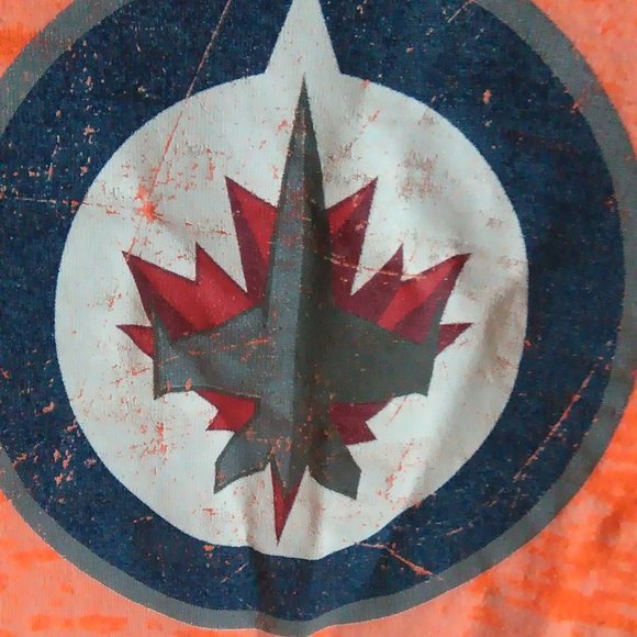 3 Winnipeg Jets Tee: Orange Burnout, White and Blue Burnout - Picture 4 of 9